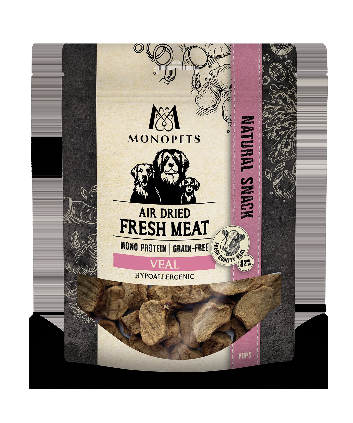 Monopets Air Dried Fresh Meat Pops - Hondensnack - 100 Gram - Kalf Monopets Air Dried Fresh Meat Pops - Hondensnack - 100 Gram - Kalf