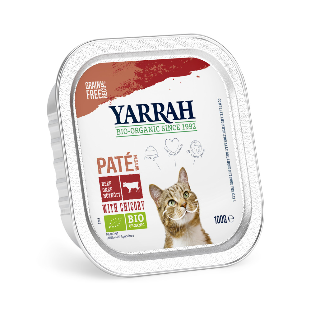 Yarrah - Biologisch Kattenvoer - 100 Gram - kip, rund Yarrah - Biologisch Kattenvoer - 100 Gram - kip, rund
