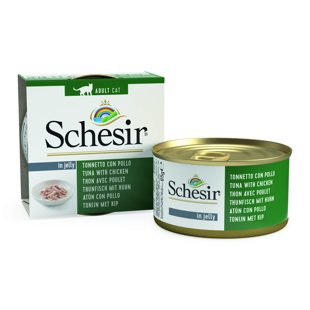 Schesir - Kattenvoer in Gelei - 85 Gram - kip, tonijn