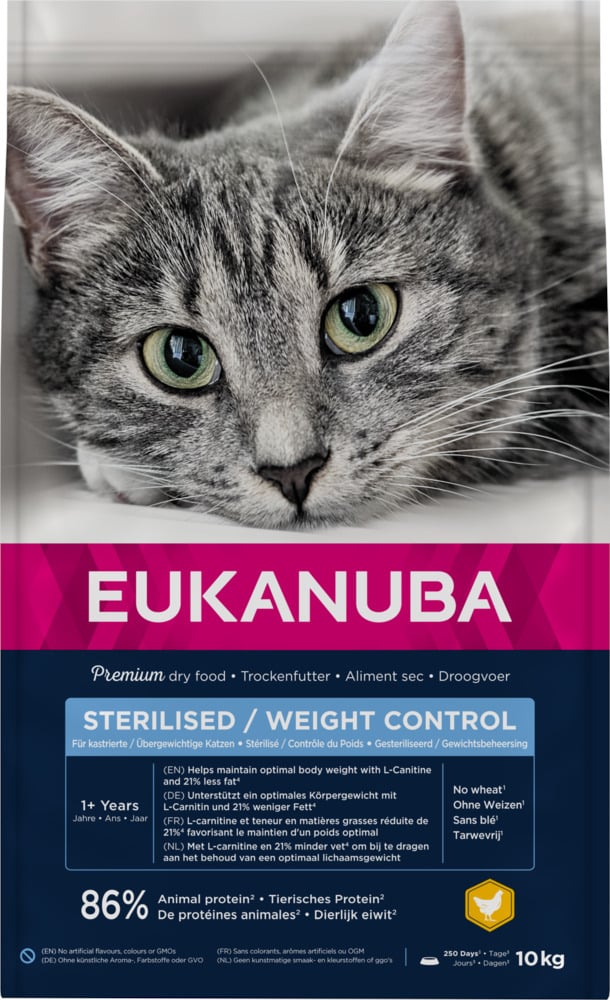 Eukanuba Sterilised  Weight Control - Kattenvoer - 10 Kilogram - kip