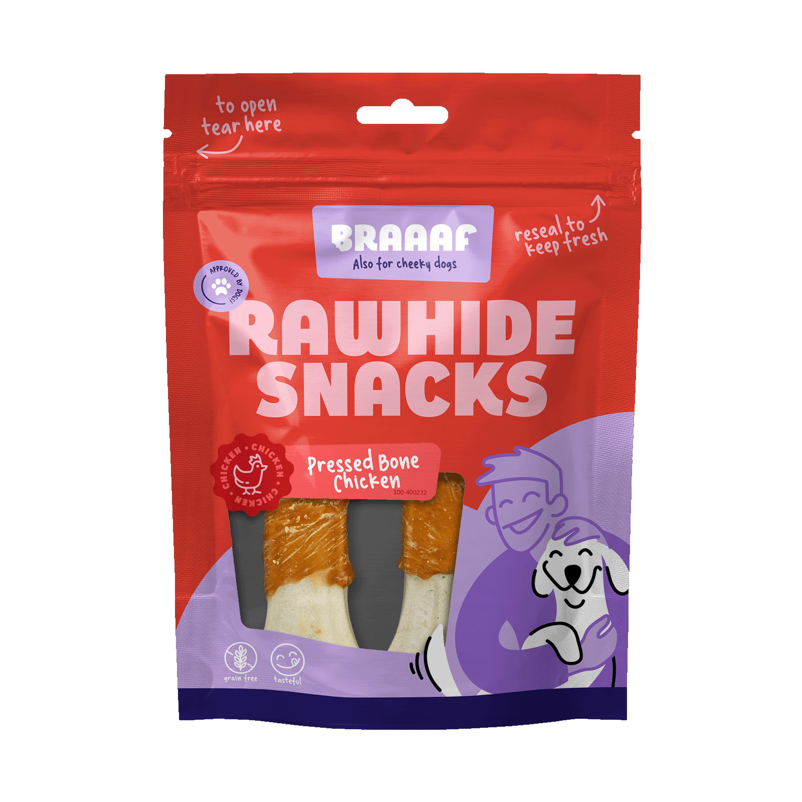 Braaaf Geperst been - Hondensnack - 2 Stuks - kip