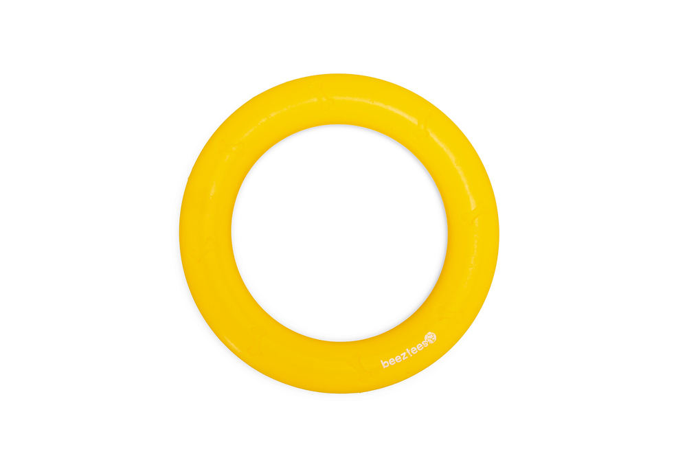 Beeztees Apporteerspeelgoed ring - Hondenspeelgoed - Geel - 29.9x21.9x2.8 cm