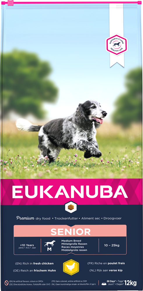 Eukanuba Caring Senior Medium Breed - Hondenvoer - 12 Kilogram - kip