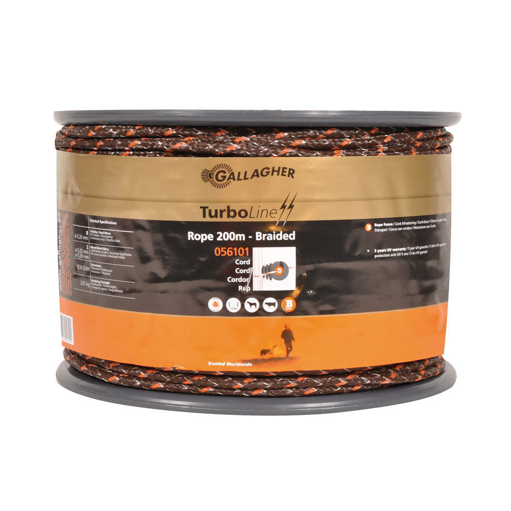 Gallagher Turboline - Cord - 17 cm - 200 Meter - Terra - 20 cm - 20000 cm Gallagher Turboline - Cord - 17 cm - 200 Meter - Terra - 20 cm - 20000 cm