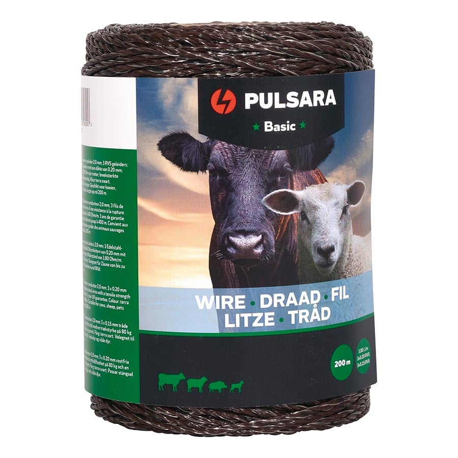 Pulsara Basis - Schrikdraad - 15 cm - 200 Meter - Terra - 11 cm - 20000 cm Pulsara Basis - Schrikdraad - 15 cm - 200 Meter - Terra - 11 cm - 20000 cm