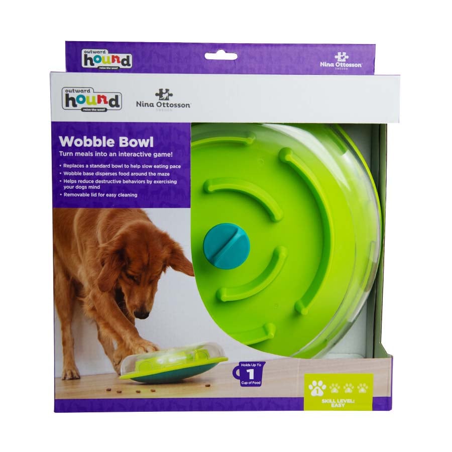 Nina Ottosson Wobble Bowl - Puzzel - Hondenspeelgoed - Groen - 9.5x30.2x30.2 cm