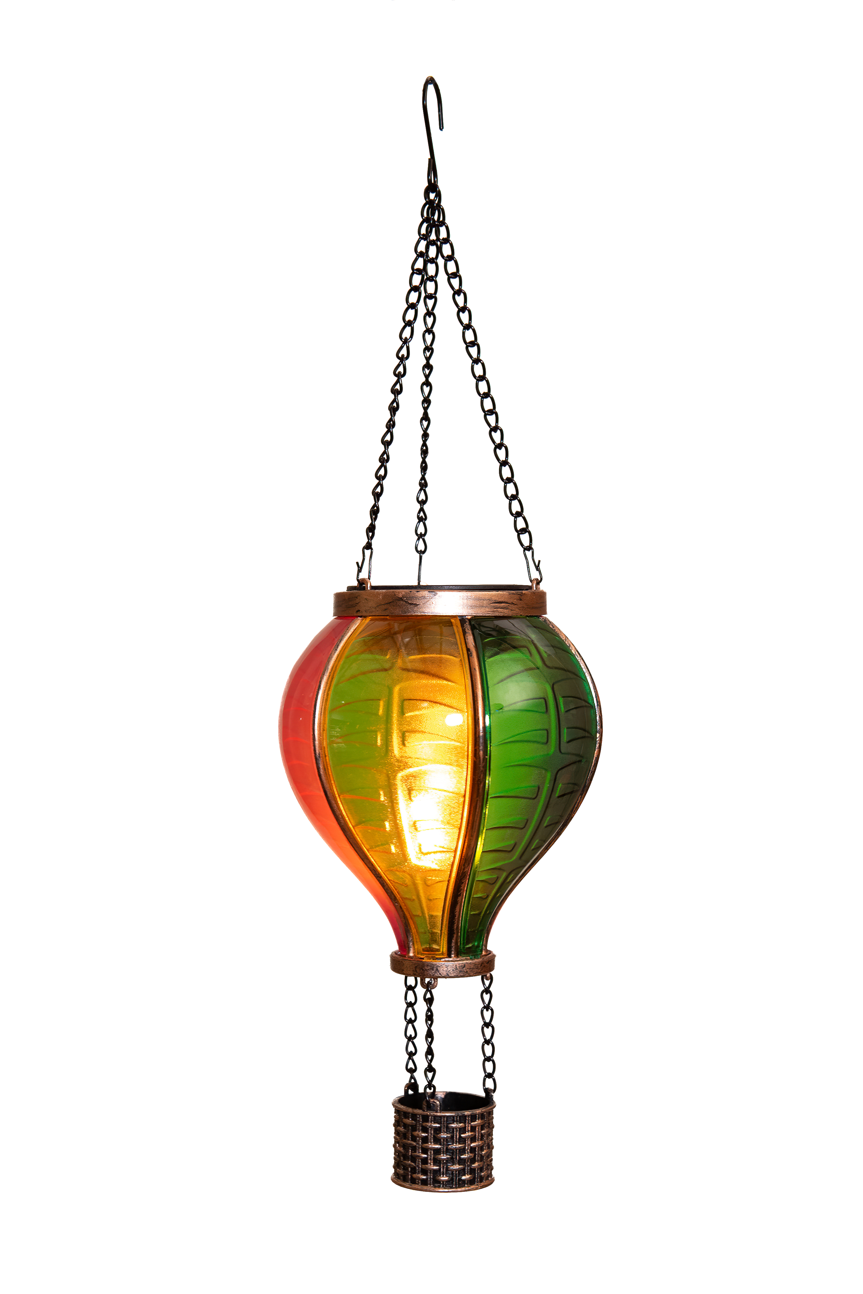 Anna's Collection Luchtballon - Solar hanglamp - 12 LED lampjes - Multi - Klassiek warm wit - 36x11x11 cm
