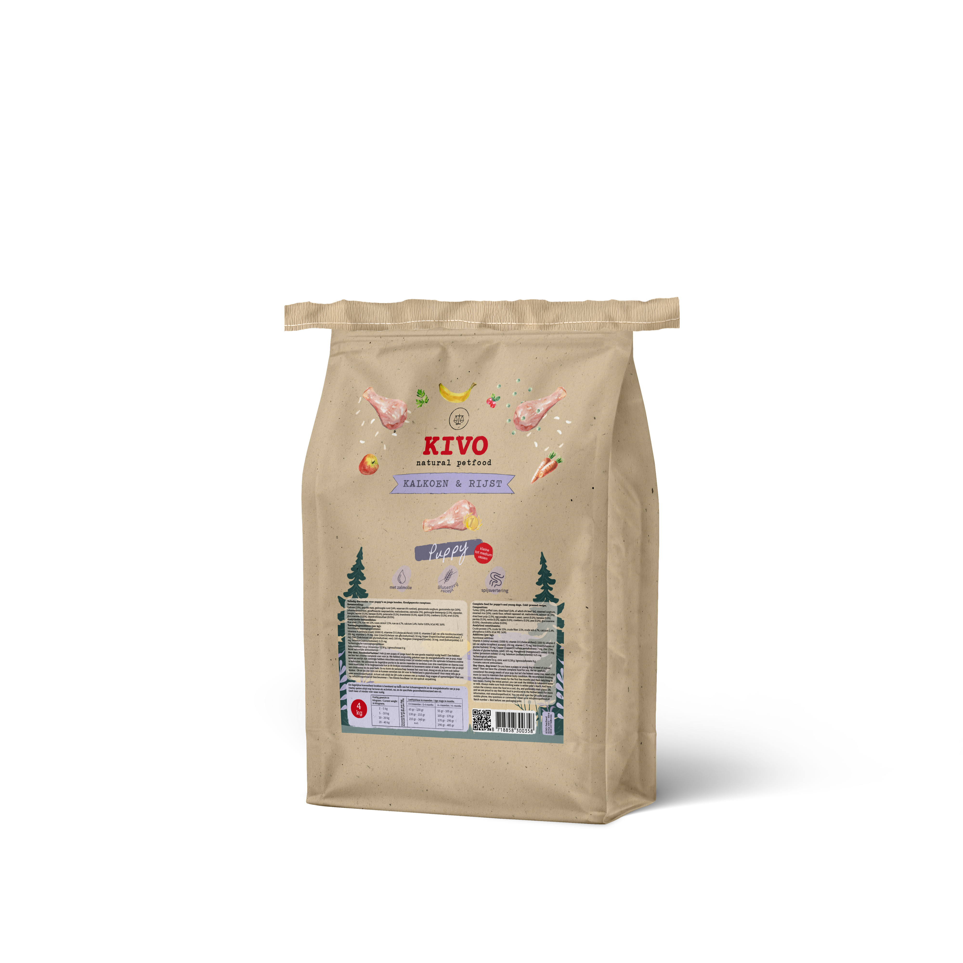 Kivo Puppy - Hondenvoer - 4 Kilogram