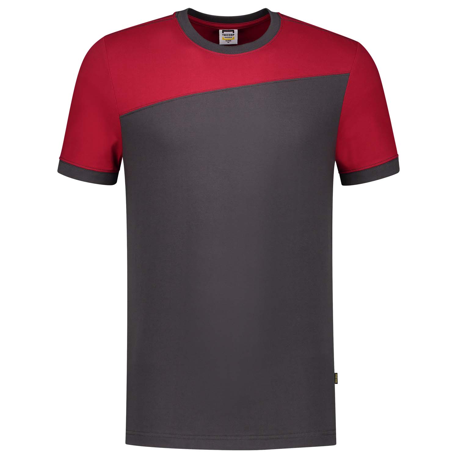 Tricorp Bicolor 102006 - T-shirt - Donkergrijs/Rood - 3XL