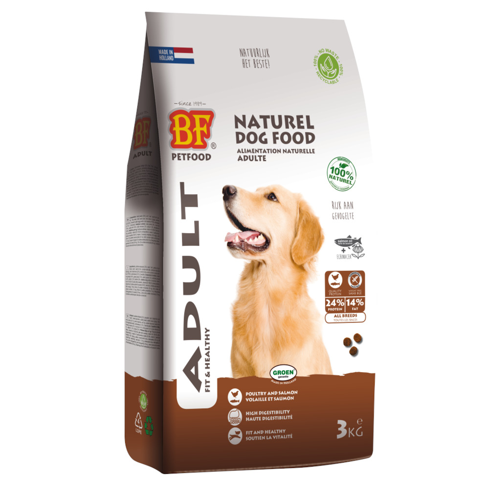 BF Petfood Adult Krokant - Hondenvoer - 3 Kilogram - gevogelte
