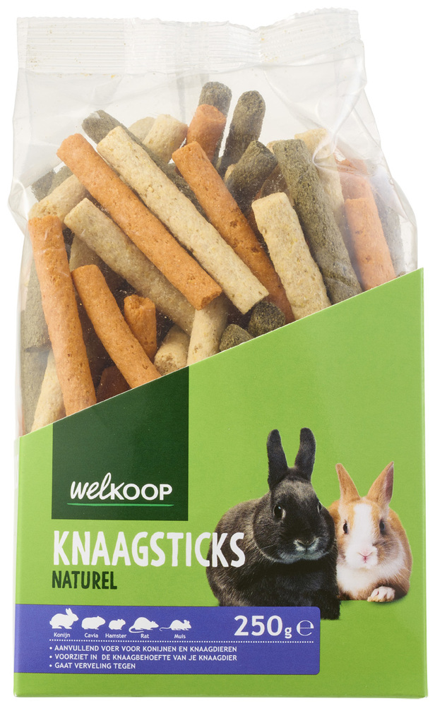Welkoop Knaagsticks - Knaagdiersnack - 250 Gram - naturel