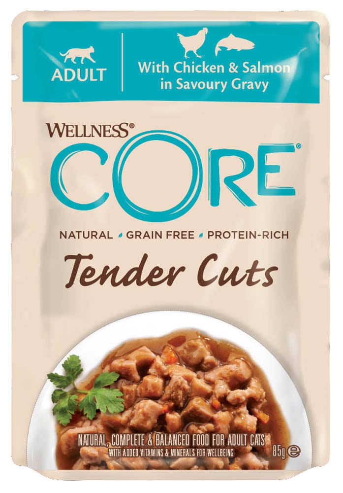 Wellness Core Tender Cuts - Kattenvoer - 85 Gram - zalm, kip