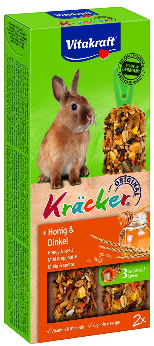Vitakraft Kräcker 2 in 1 - Konijnensnack - Honing Vitakraft Kräcker 2 in 1 - Konijnensnack - Honing