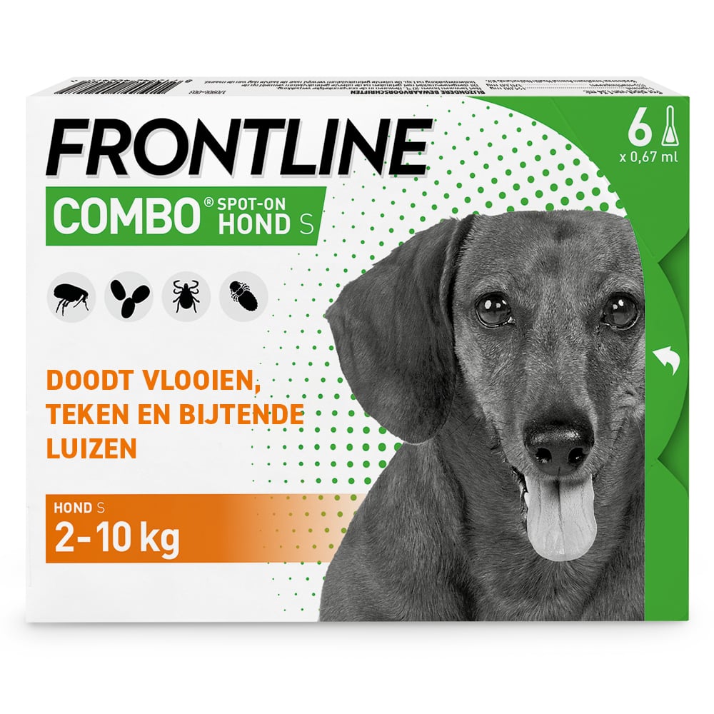 Frontline Combo Spot On - Pipet - Anti vlooien en Teken Hond - 6 pipetten - 6 Stuks - S