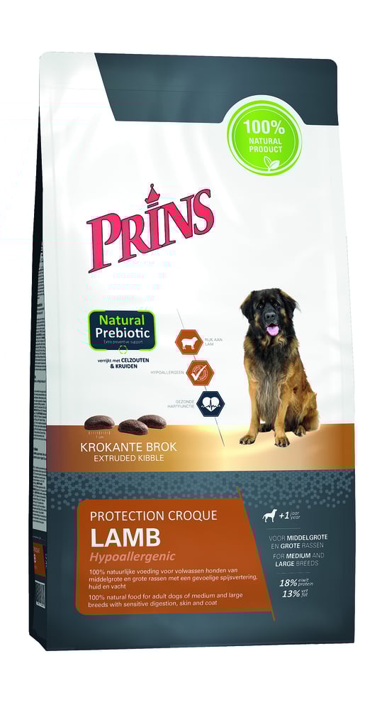 Prins Protection Croque Lamb Hypoallergenic - Hondenvoer - 10 Kilogram - Lam & rijst
