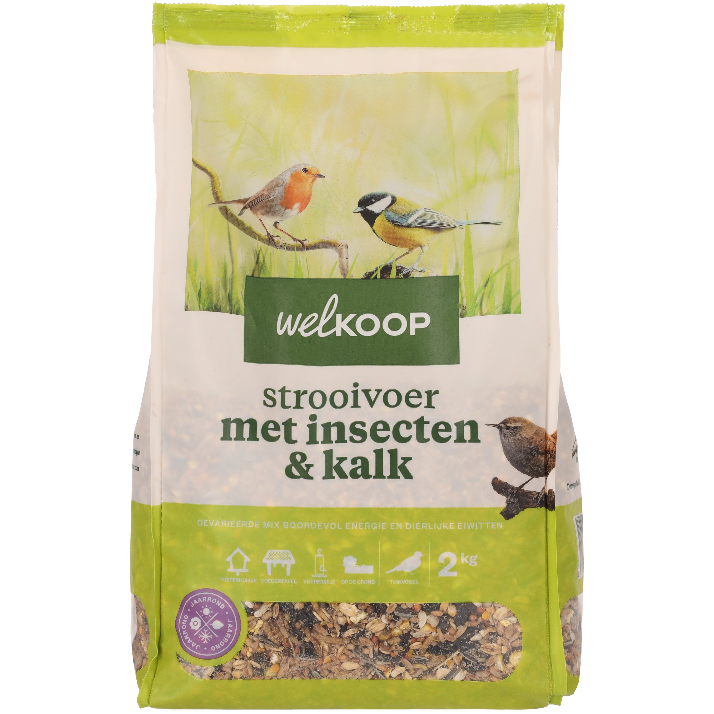 Welkoop - Strooivoer - Tuinvogelvoer - 2 Kilogram - Kalk, insecten