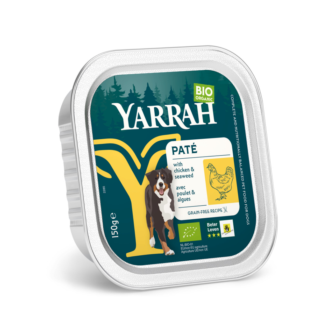 Yarrah Bio Pate Graanvrij - Hondenvoer - 150 Gram - kip, zeewier Yarrah Bio Pate Graanvrij - Hondenvoer - 150 Gram - kip, zeewier