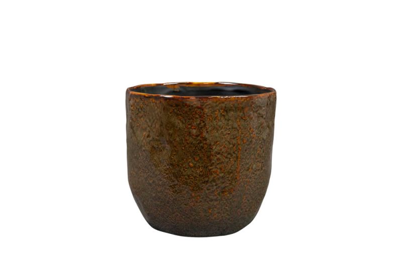 TS COLLECTION Brian - Bloempot - Bruin - 18 cm TS COLLECTION Brian - Bloempot - Bruin - 18 cm