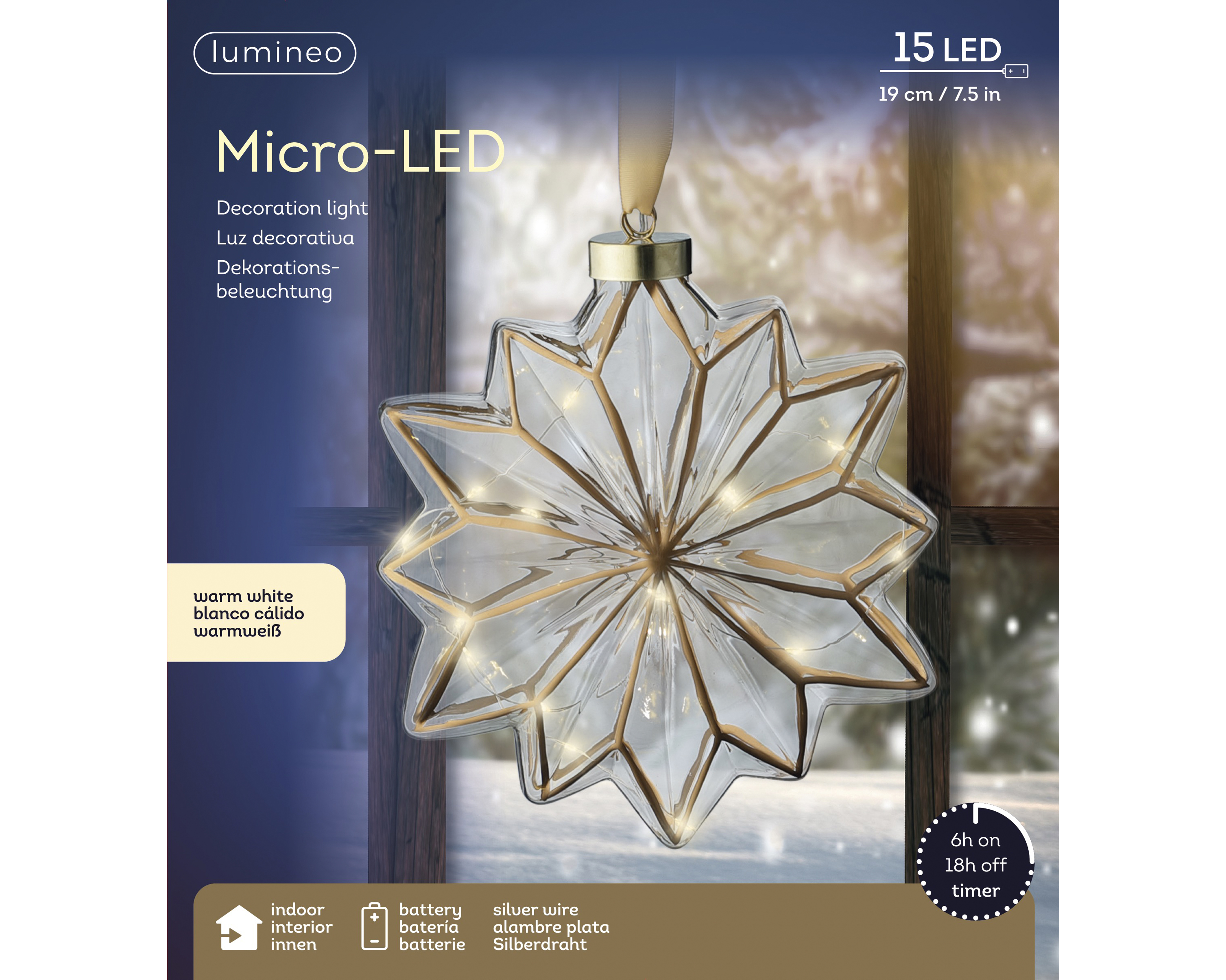 Lumineo LED Bloem - Hanglamp - 15 - Wit - Warm wit