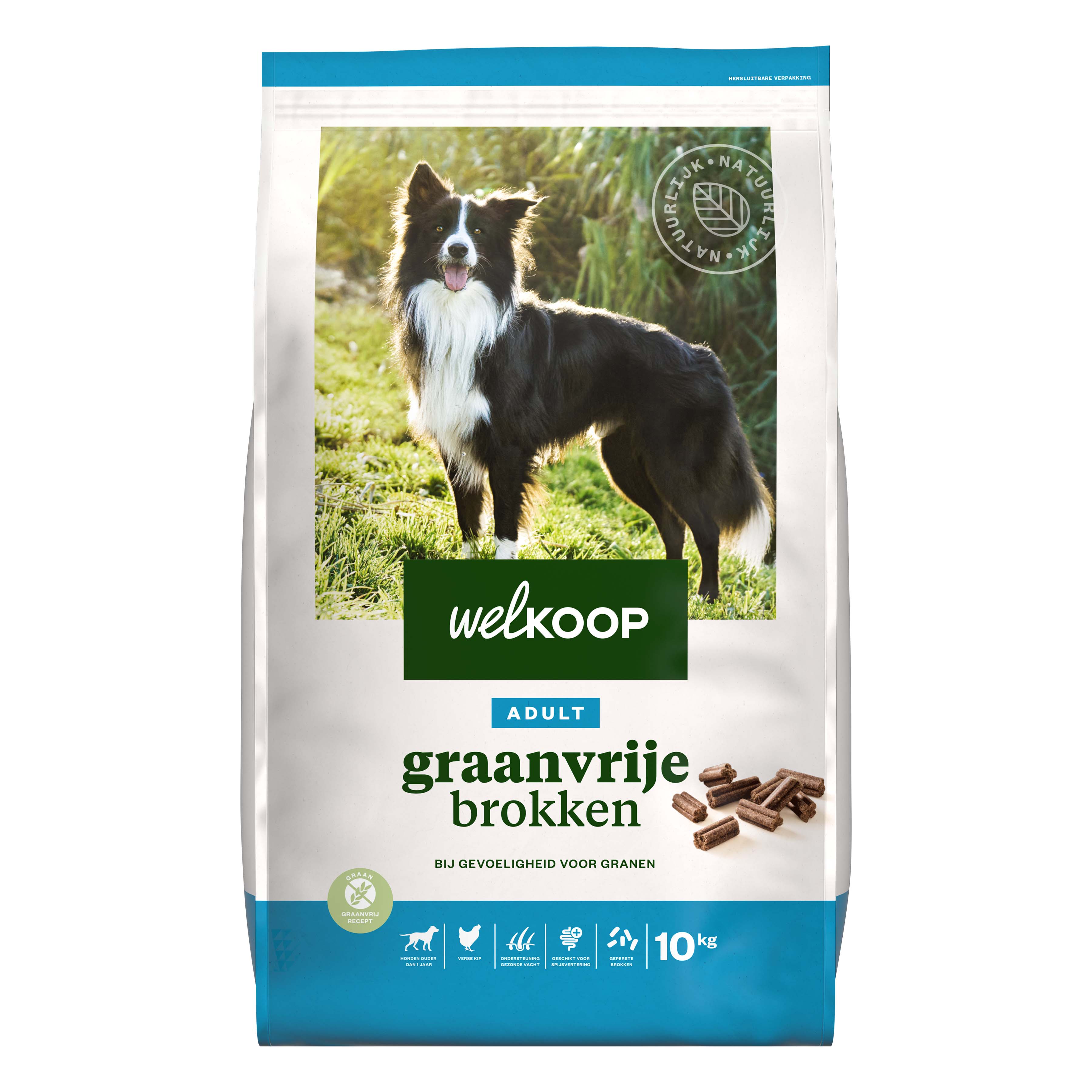 Welkoop Adult Geperste brokken - Graanvrij - Hondenvoer - 10 Kilogram - kip