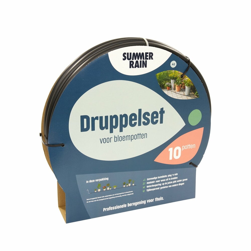 SummerRain - Druppelset voor bloempotten - 10 potten - 15 m