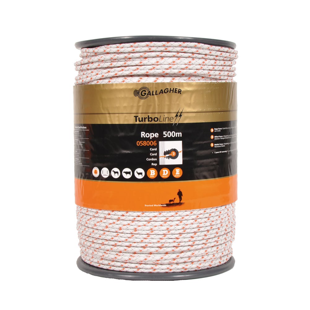 Gallagher TurboLine - Cord - 33 cm - 500 Meter - Wit - 25 cm - 50000 cm Gallagher TurboLine - Cord - 33 cm - 500 Meter - Wit - 25 cm - 50000 cm