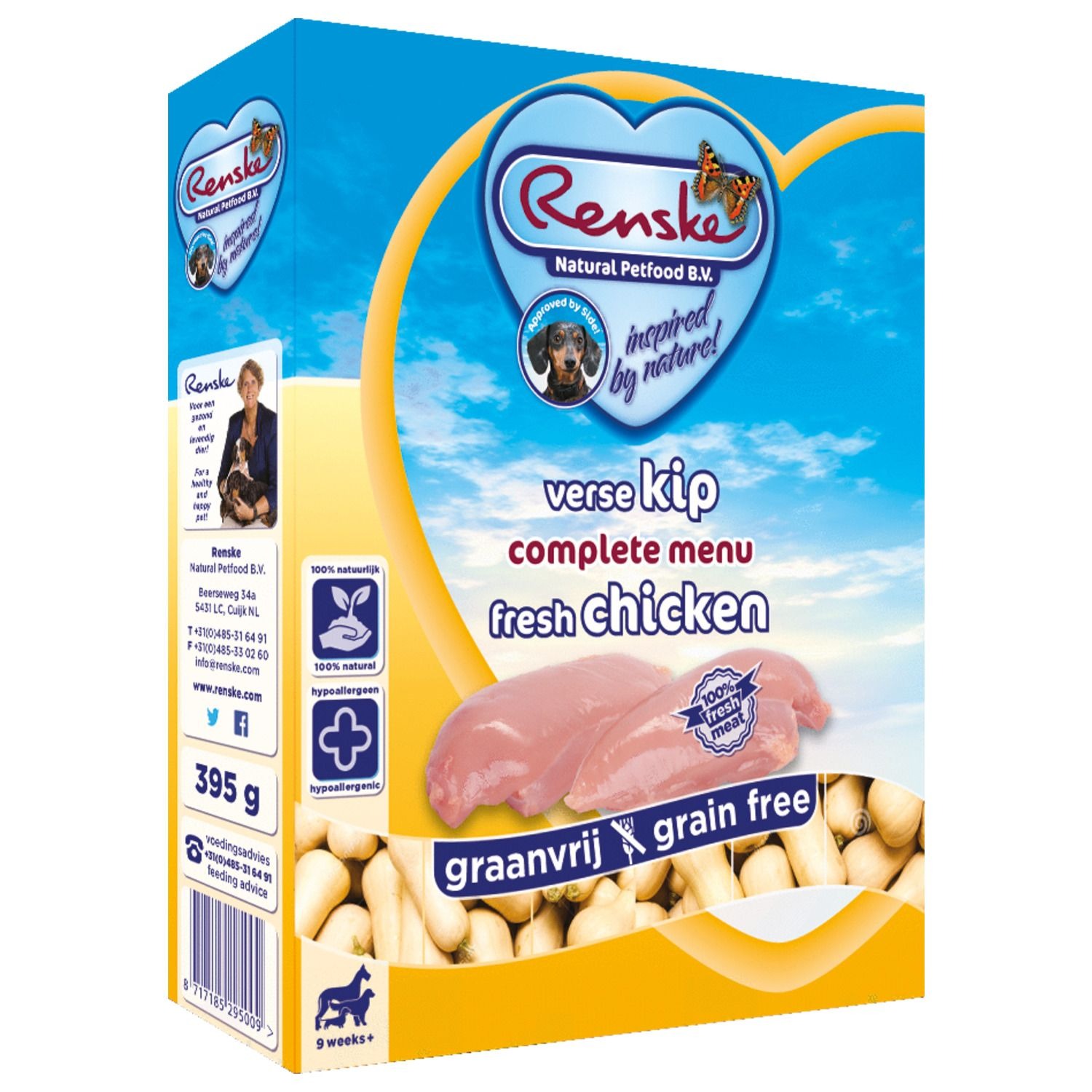Renske Graanvrij - Hondenvoer - 395 Gram - kip Renske Graanvrij - Hondenvoer - 395 Gram - kip