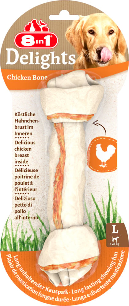 8in1 Delights Kauwbotten - Hondensnack - 1 Stuks - kip - L