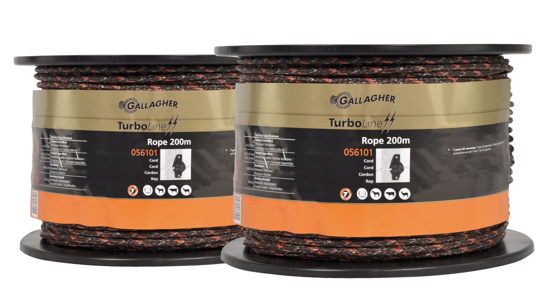 Gallagher Turboline Duopack- Schrikkoord - 17 cm - 2 Stuks - Terra - 53 cm - 40000 cm Gallagher Turboline Duopack- Schrikkoord - 17 cm - 2 Stuks - Terra - 53 cm - 40000 cm