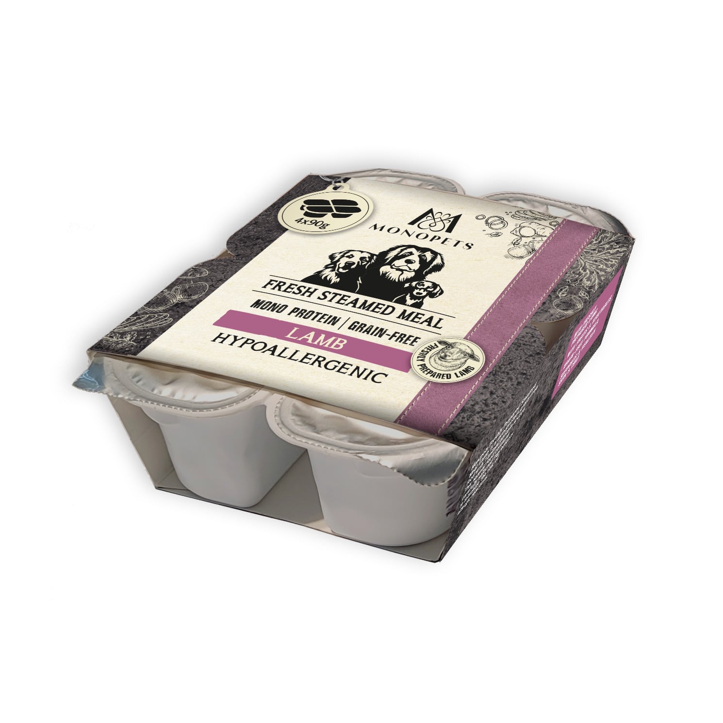 Monopets Stoommaaltijd - Hondenvoer - 360 Gram - Lam Monopets Stoommaaltijd - Hondenvoer - 360 Gram - Lam
