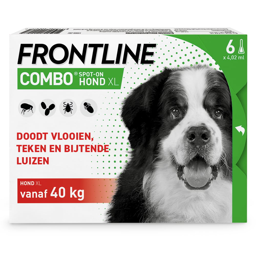 Frontline Combo Spot On - Pipet - Anti vlooien en Teken Hond - 6 pipetten - 6 Stuks - XL