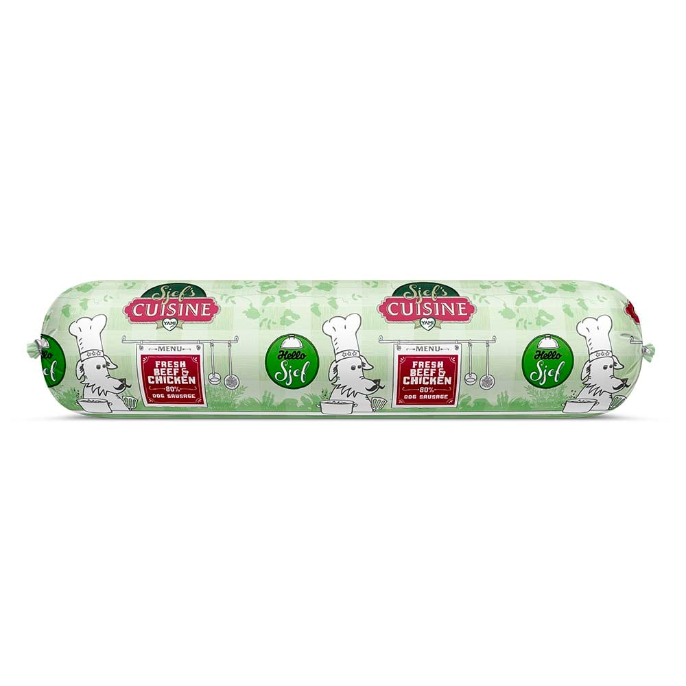 Sjef's Cuisine Special Hondenworst - Hondenvoer - 750 Gram - kip, rund