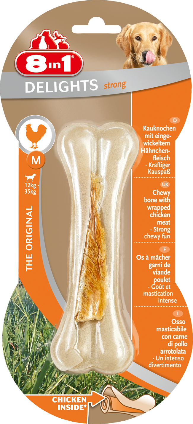 8in1 Delights Strong - Hondensnack - Kip - M