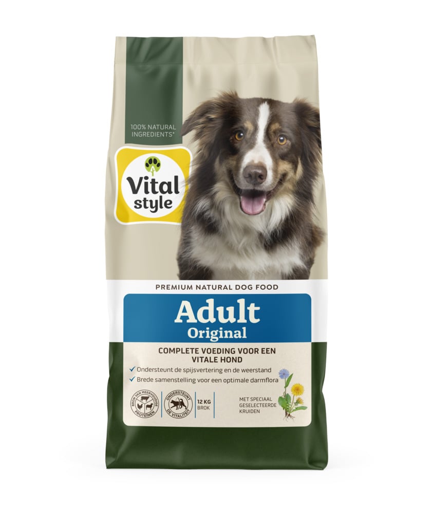 Vitalstyle Adult - Hondenvoer - 12 Kilogram - rund, kip