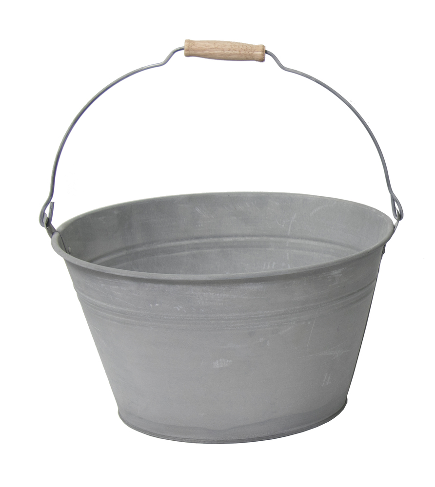 Emmer Zink Old look laag model - Grijs - 32 cm Emmer Zink Old look laag model - Grijs - 32 cm