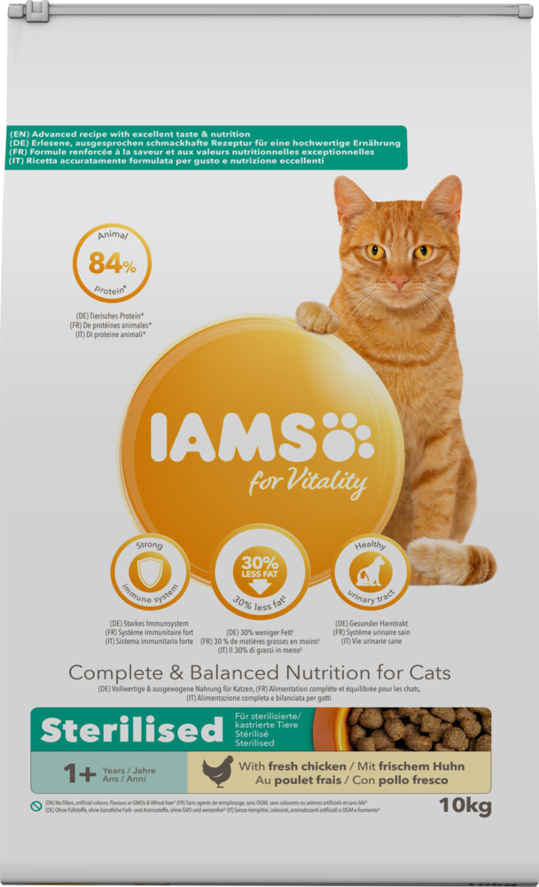 IAMS Adult Sterilised - Kattenvoer - 10 Kilogram - kip