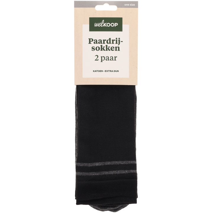 Welkoop 2-pack - Paardrijsokken - Zwart