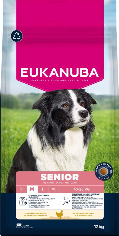 Eukanuba Senior Medium  - Hondenvoer - 12 Kilogram - kip