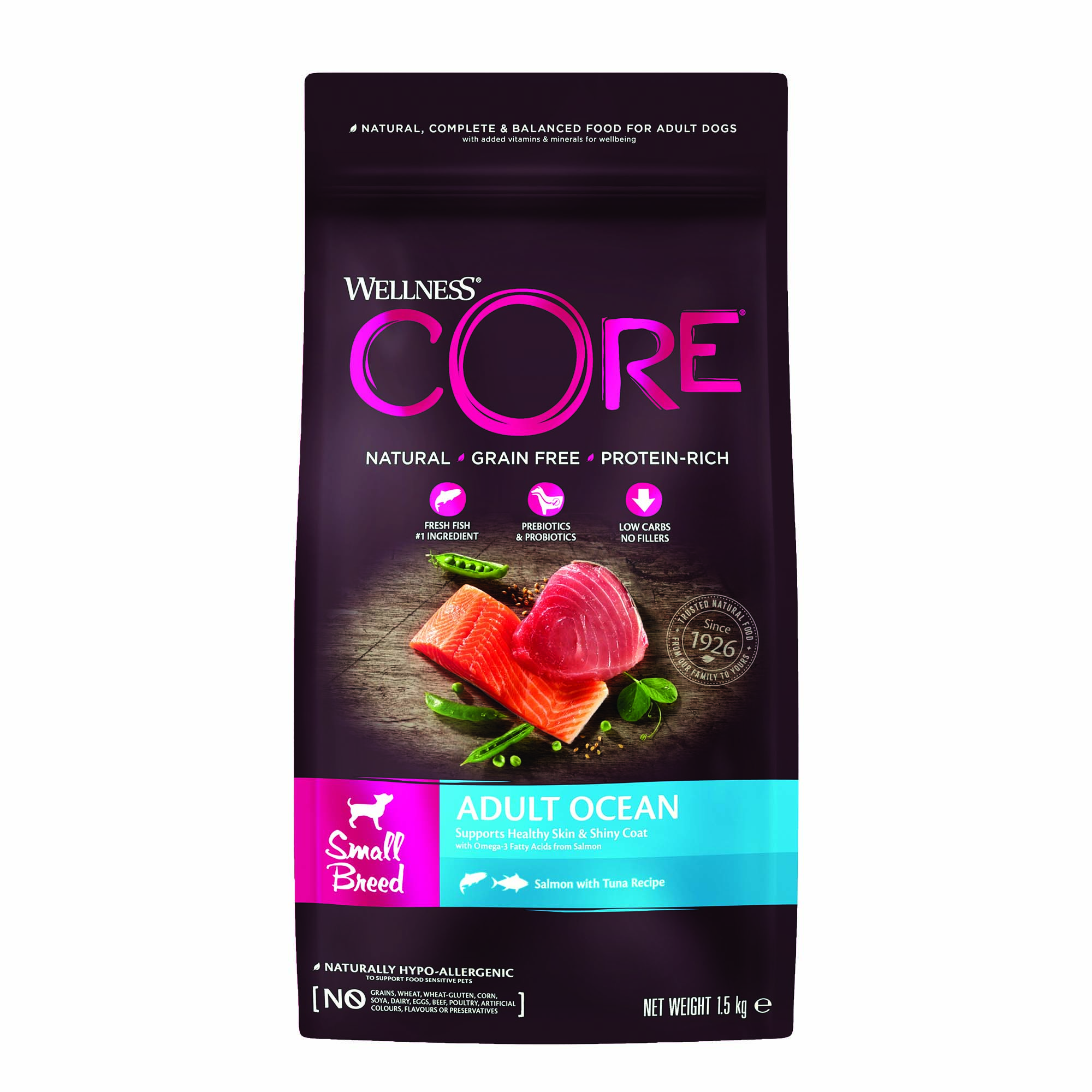 Wellness CORE Adult Ocean Small-Breed - Hondenvoer - 1.5 Kilogram - tonijn, zalm