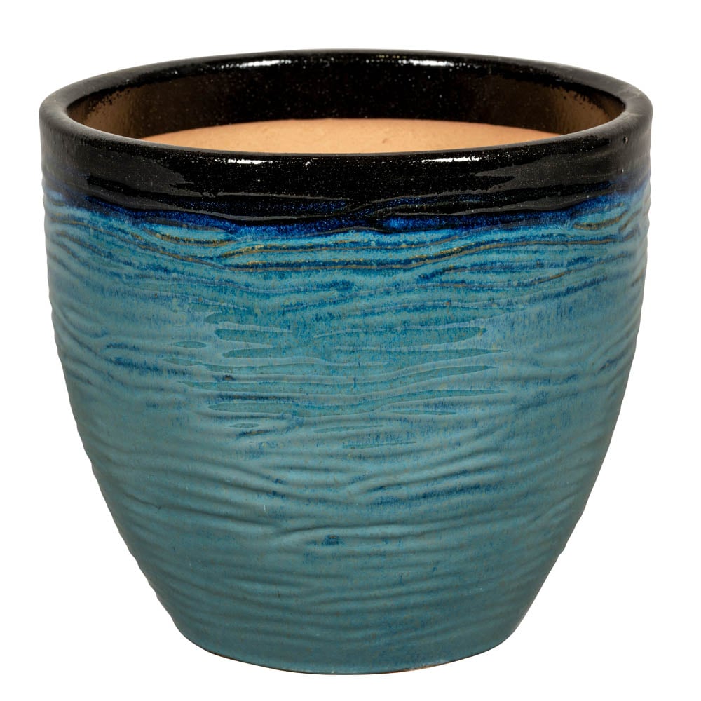 Passion for Pottery Corsica 28BG - Bloempot - Blauw / grijs - 22 cm Passion for Pottery Corsica 28BG - Bloempot - Blauw / grijs - 22 cm