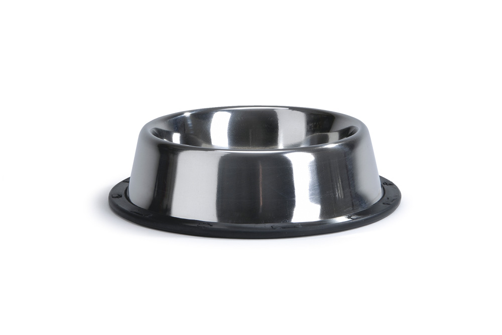 Beeztees Steeldish - Voerbak - Zilver Zwart - 16 cm