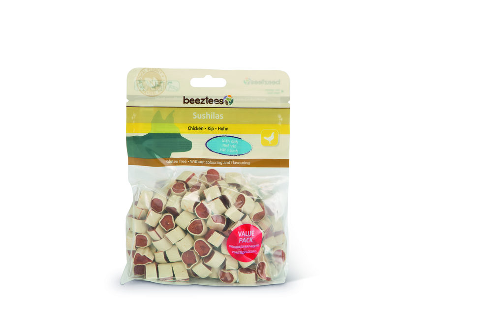Beeztees Sushilas - Hondensnack - 400 Gram - rund, kip