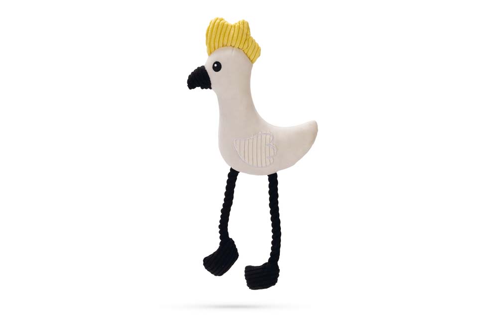 Beeztees Papegaai Parki Knuffel - Hondenspeelgoed - Wit - 6x19.5x42 cm