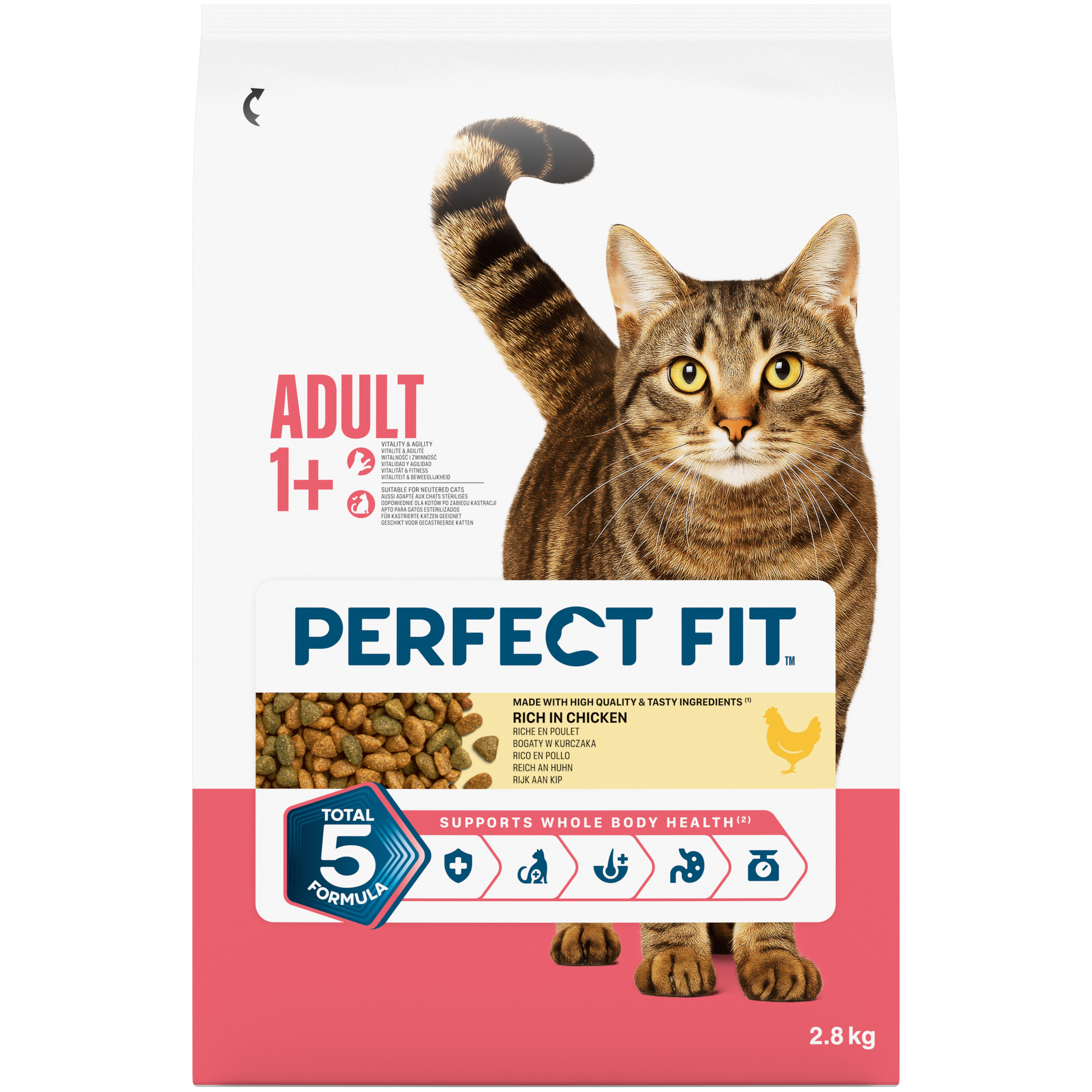 Perfect Fit Adult 1+ - Kattenvoer - 2.8 Kilogram - kip