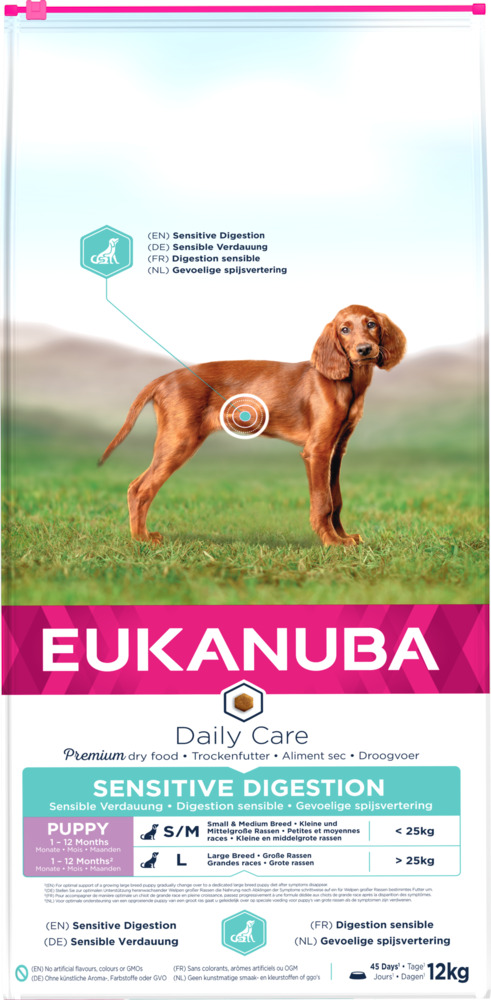 Eukanuba Daily Care Sensitive Digestion Puppy  - Hondenvoer - 12 Kilogram - kip