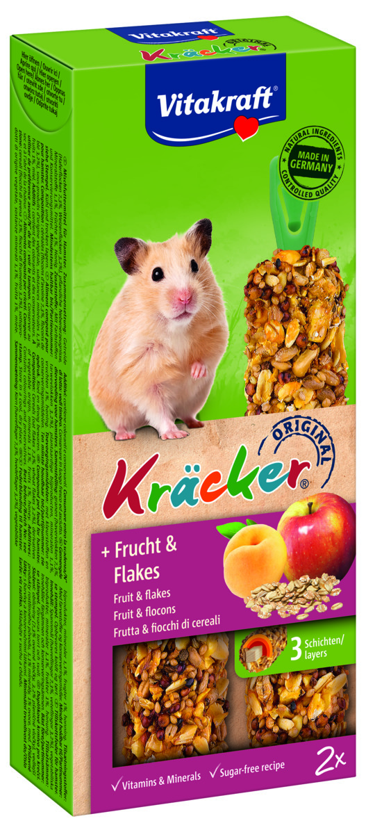 Vitakraft Kräcker 2 in 1 - Hamstersnack - fruit
