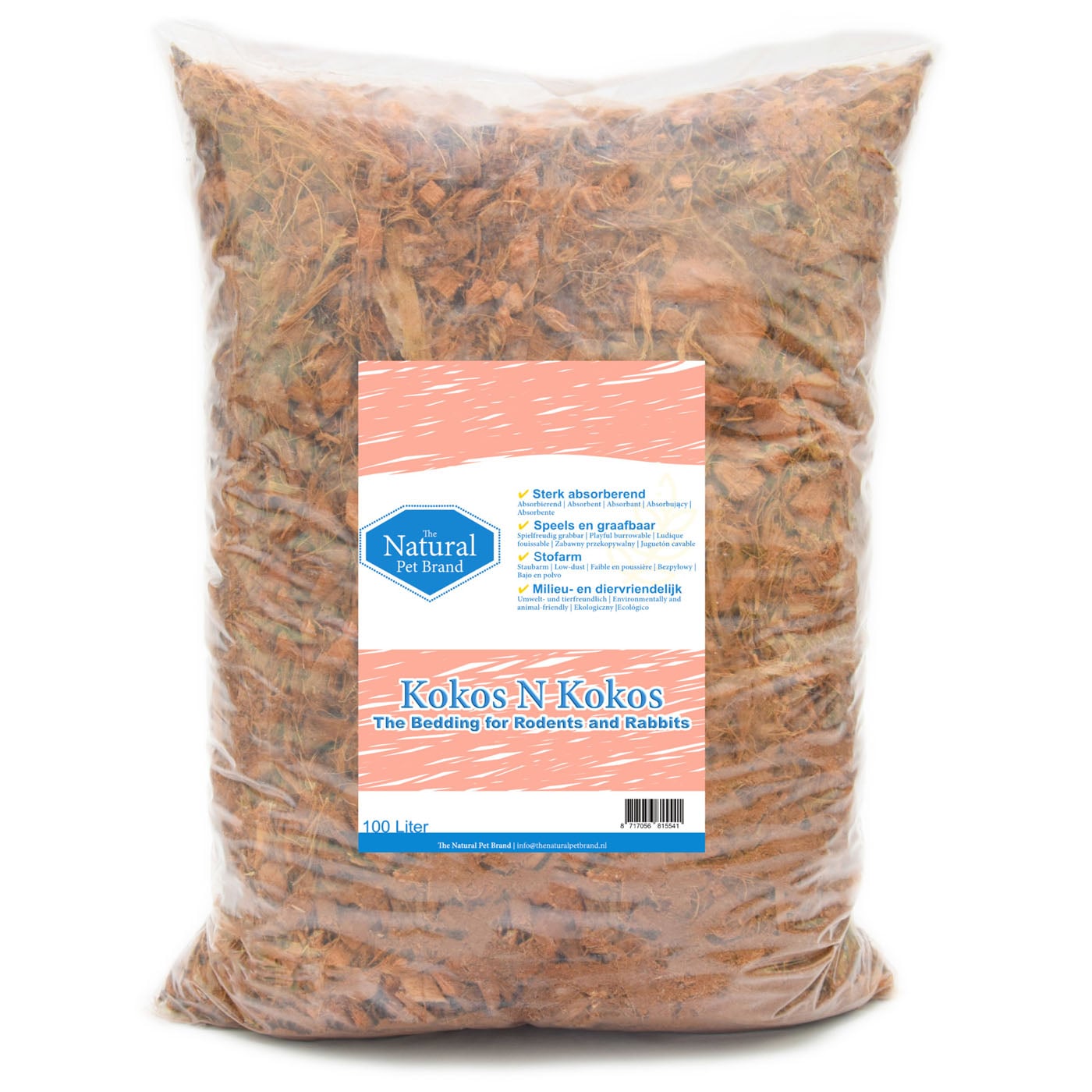 The Natural Pet Brand Kokos N Kokos - Bodembedekking - 100 Liter The Natural Pet Brand Kokos N Kokos - Bodembedekking - 100 Liter