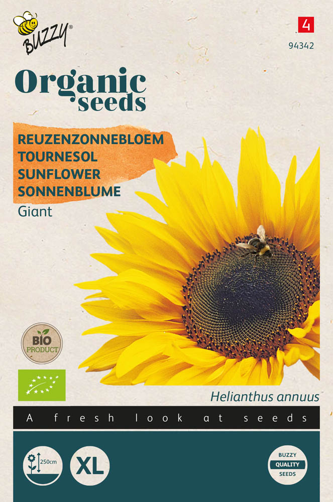 Buzzy Organic Bio Zonnebloem Giganteus - Bloemzaden