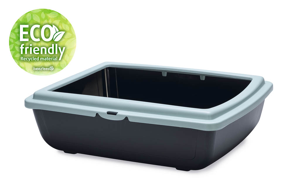 Beeztees  Eco Juliet - Kattenbak - Lichtblauw/zwart - 1x48x1 cm