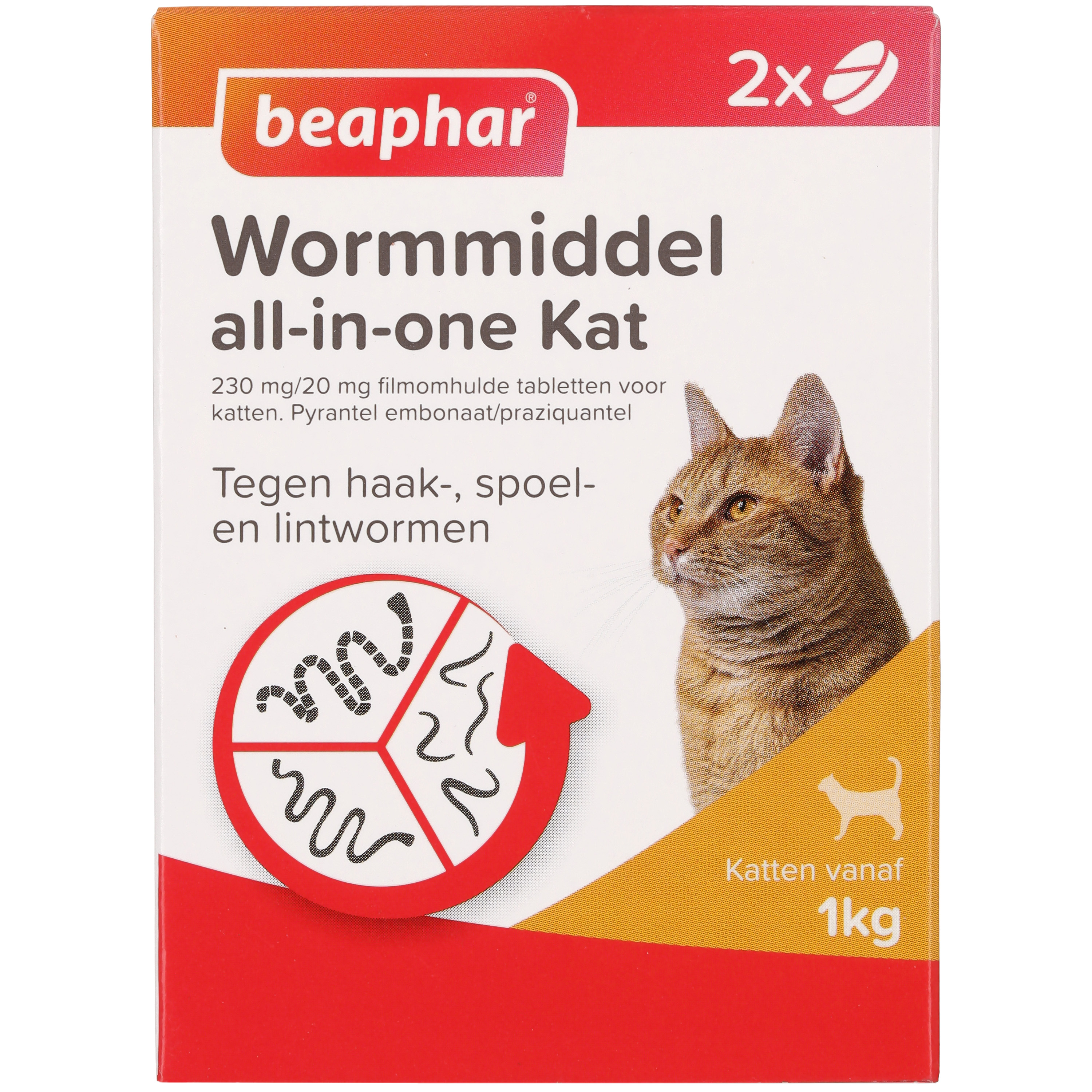 Beaphar all-in-one Tabletten - Ontwormen Kat en Kittens - 2 Stuks